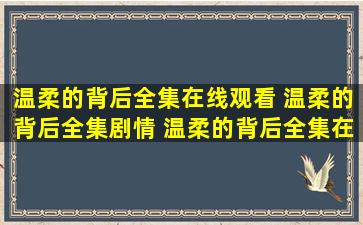 温柔的背后全集在线观看 温柔的背后全集剧情 温柔的背后全集在线观看